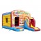 Castello gonfiabile clown con scivolo rosso