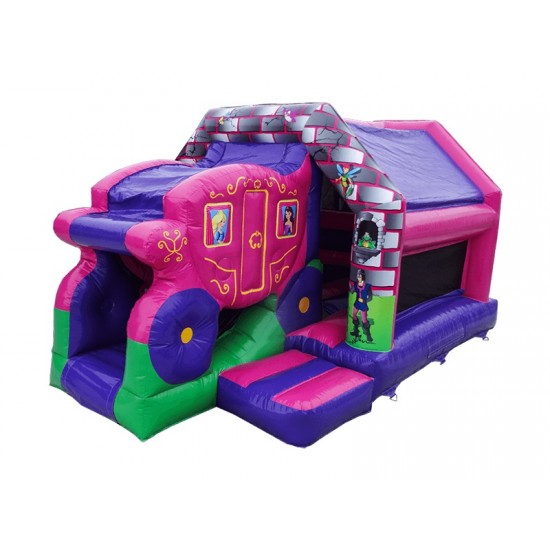 Princess Carriage Castello Gonfiabile Con Scivolo Princess Carriage Castello Gonfiabile Con Scivolo