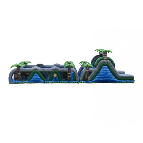 Percorso A Ostacoli Gonfiabile Blue Crush Da 70 Piedi Percorso A Ostacoli Gonfiabile Blue Crush Da 70 Piedi
